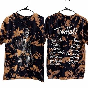 PINK P!NK Trustfall Black and Orange Graphic Tee Size Small